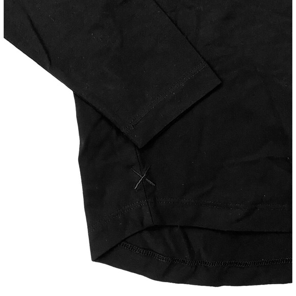 Cuts Clothing Men's Hoodie Curve Hem Signature Fit Long Sleeve Shirt - Black - Picture 8 of 8